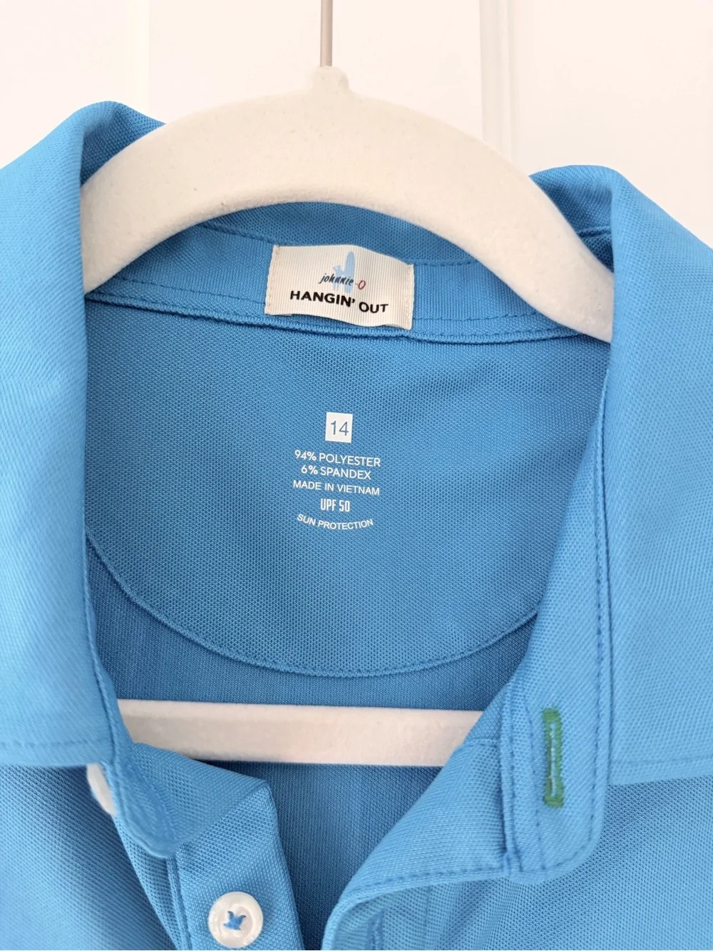 johnnie-O Blue Polo with Green Logo